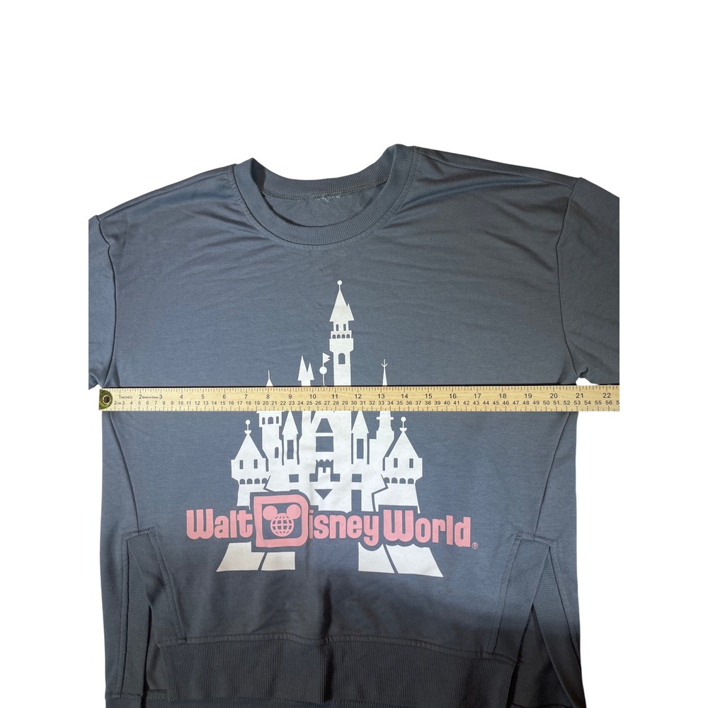 Walt Disney World Cinderella Castle Graphic Sweatshirt Grey Pink - Picture 3 of 5